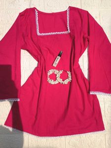 Rose Pink Short Kurti 🎀