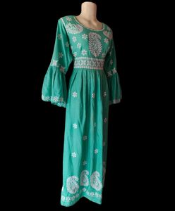 Embroidered Green Maxi Dress