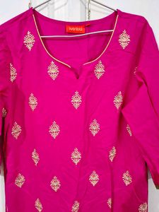 Pink Embroidered Kurta Set