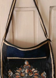 Cotton Side Bag with Embroidery