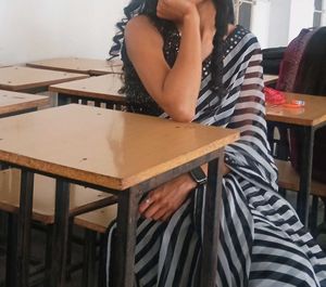 Beautiful Black And White Saree