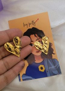 Heart Style Statement Earrings