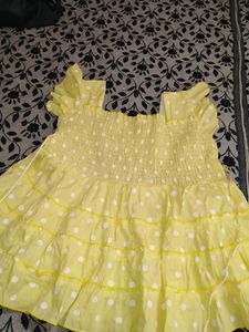 Cute Yellow Polka Dot Top