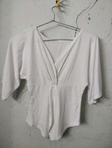 White Wrap Front Top