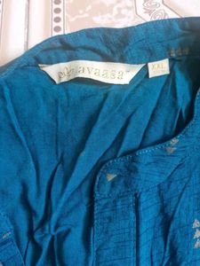 Beautiful Greenish blue color avaasa A-line kurti