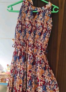 Floral Print Halter Neck Dress