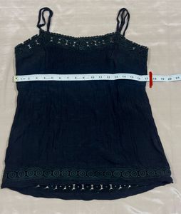 Black Lace-Trim Camisole Top