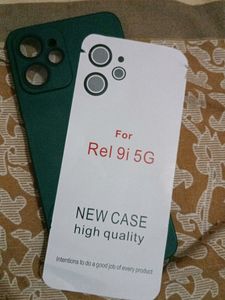 Used Case ... Realme 9i 5g Phone Cover..... Dark Green Colour... Has Protective Glass Fram On Camara Side In Case