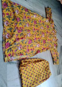 Floral Print Cotton Kurta Set