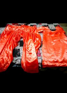 Satin Salwar Suit Orange 🧡
