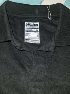 BlackPolo TShirt with White Trim Size:M