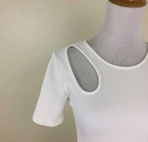 Zara White Cutout Top