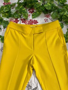Women’s Yellow High-Waisted Trousers