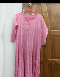 Pink Kurti With Beautiful Print