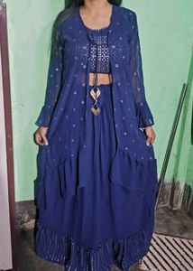 Elegant Navy Blue Ethnic Gown
