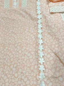 Peach Colour 3 Piece Kurta Sets With AfghaniSalwar