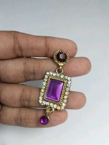Purple Long Earring