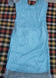 Light Blue Embroidered Fabric