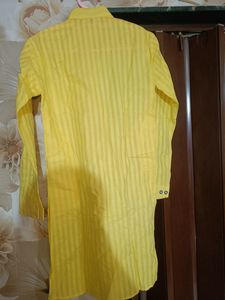 Hand stitched Yellow Kurta For Boy