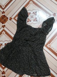 Black Printed Top