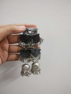 Silver and black Jhumka (Sale!)