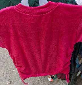 Zara Pink Ruched Crop Top