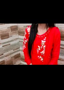 Side Cut Kurti With Plazo Pant And Dupatta