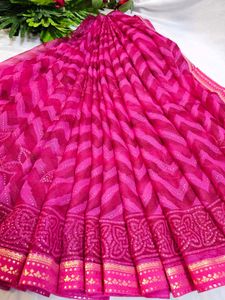 Pink Printed Saree