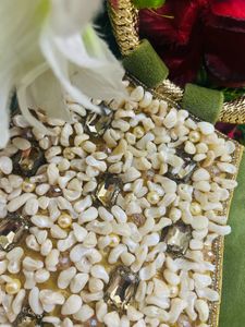 Olive Green Beaded Clutch