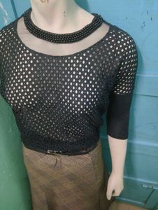 Beaded See Through Top
