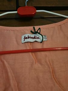 FAB india Elegant Peach Kurta
