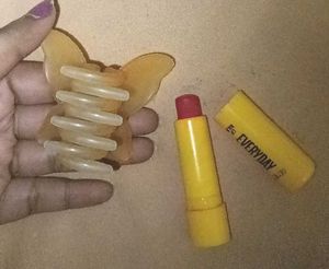 lipbalm and hair clip