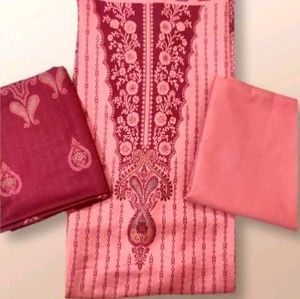 Unstitched Pashmina maroon suit