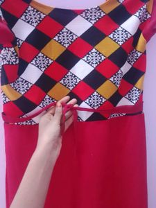 Patterned Red Dress