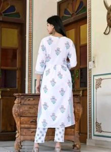 Floral Print Cotton Kurta