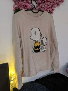Oversized Bunny Cartoon Sweater
