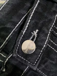 Black Cargo Straight Fit Jeans
