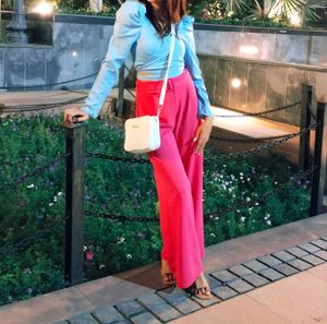 Women Crop Back Node Top In Powerdee blue Colour