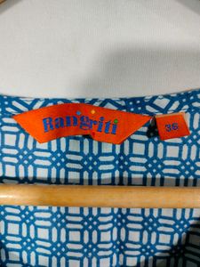 Blue Embroidered Midi Dress