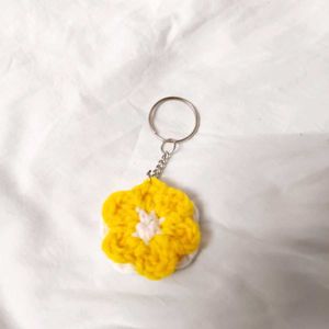 Crochet Yellow Flower Keychain 🌸🌸🌸
