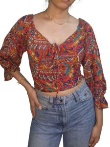 Boho Print Crop Top