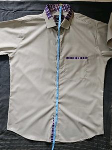 42L Designer Solid Grey Collared Casual Shirt
