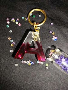 Resin Letter &#34;A&#34; Keychain