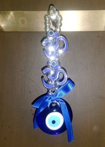 Om &amp; Evil Eye Protection Hanging Charm
