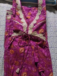 Floral Printed Kurta With Sharara and Dupatta