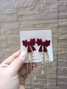 Bow Tassel Earrings Korean