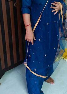 Blue Embroidered Kurta Set