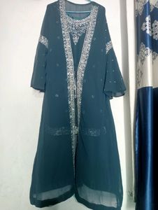 Designer Heavy Stone Work Kurta Pent With Shrug