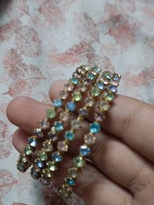 Pastel Rhinestone Bangle Bracelet