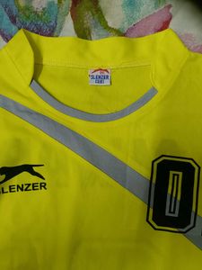 Yellow Sport T-Shirt with Reflective Stripes